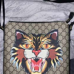Angry Cat Canvas Messenger Bag  