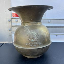Vintage Redskin Chewing Tobacco Brass Spittoon Cuspidor Advertising Piece