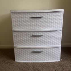 3 Drawer White Storage Bin / Clothing 