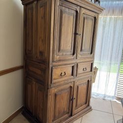  Rustic solid wood armoire dresser