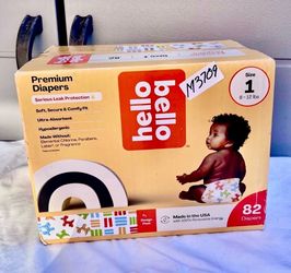 Hello Bello Premium Diapers Size 1, Balloon Buddies & Crosshatch Cuties Designs, 82ct Club Box