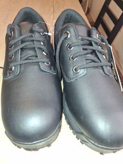 ACE Work Boots Cade Men's 7.5 Women's Size 9 Aluminum Toe Black Dress Shoes Work