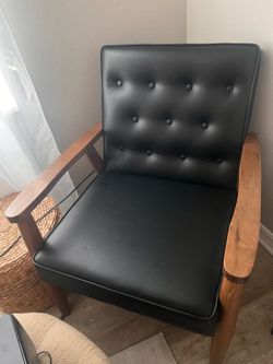 Black and wooden chair