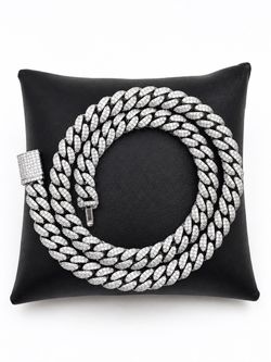 925 Sterling Silver 20.00CTW MOISSANITE Miami Cuban Link Chain Men’s Necklace 20”