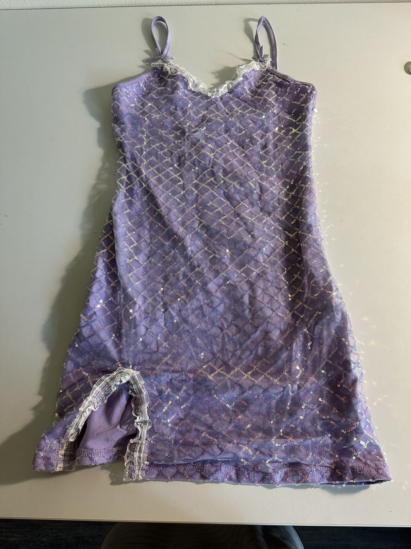 💜 Lavender sequin strap knit dress – Size Small