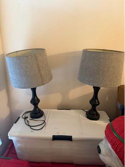 Two matching table lamps