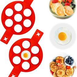 Brand New Set of 2 Non-stick Silicone Egg Ring/Pancake Mold