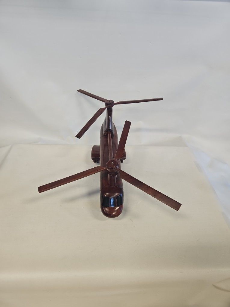 Solid Wood Handcrafted Chinook Helicopter I-8318