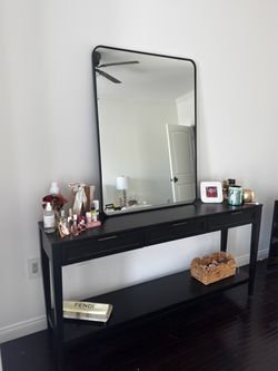 black wood console table