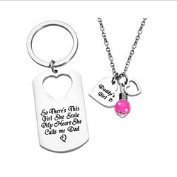 Daddy's Girl Key Chain & Necklace - Dad Daughter Gift