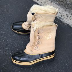 Weatherite Leather And Rubber Steel Shank Snow Boots Winter Outdoors Work Rain