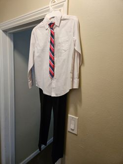 Size 8 Kids Shirt, Tie And Slacks