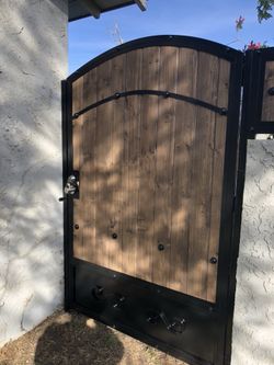 Custom wood and metal door