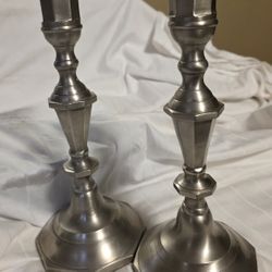 Restoration Hardware 10.5" Pewter Candle Sticks