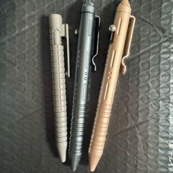 3 Tactical Bolt-Action Pens Bundle + Refills (Metal, Heavy-Duty, EDC)