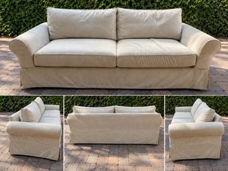 Pottery Barn Roll Arm Sofa – Beige/Cream