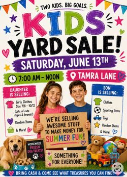 YARD SALE Sat 7/13 7am-noon