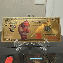 24k Gold Foil Plated Embarrassment from Inside Out Banknote Disney Collectible
