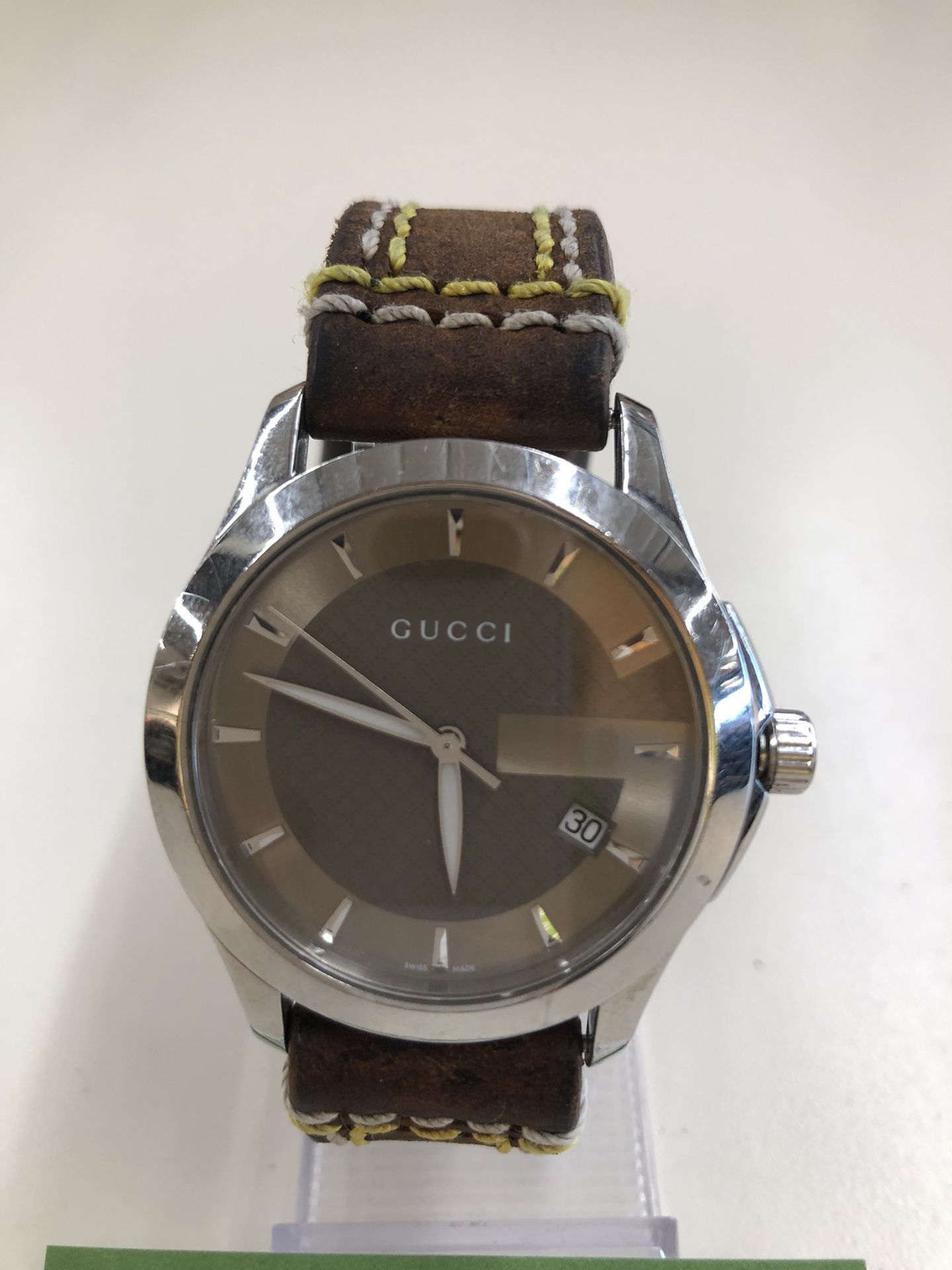 Gucci Gucci G-Timeless Watch Men's Brown Round Swiss Quartz 39mm Dial Vintage