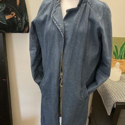 Trench Denim Jacket Size Large Excellent Condition 