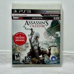 Assassin's Creed III GameStop Edition PS3 Complete CIB PlayStation 3