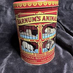 Vintage Barnum Animal Crackers Tin Container 