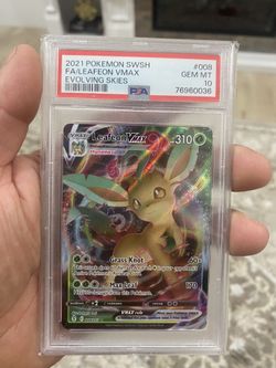 Evolving Skies Leafeon #008 Pas 10 Graded Slab Pokémon Cars 