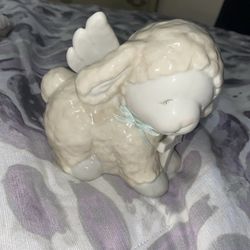 Vintage Angel Lamb Coin Bank