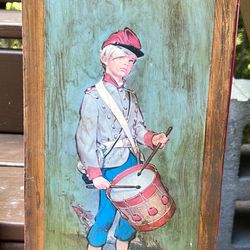 Drummer boy photos on wood