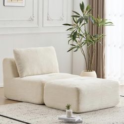 36.22" Modern Modular Sectional Lounge Chair Beige 