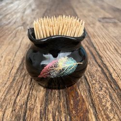 Japanese High end Brand WAKOEN Porcelain Toothpick Holder Container Leaf