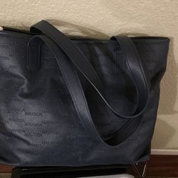 Nautica Key Largo Indigo Navy Blue Tote Bag Large 