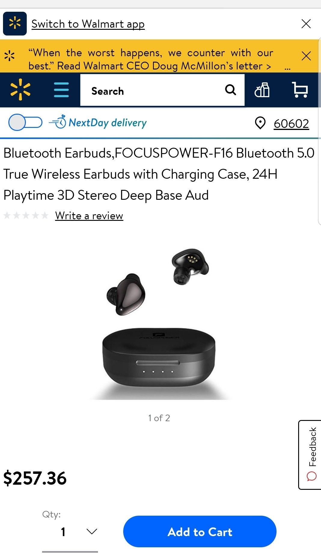 Focus power wireless ear buds