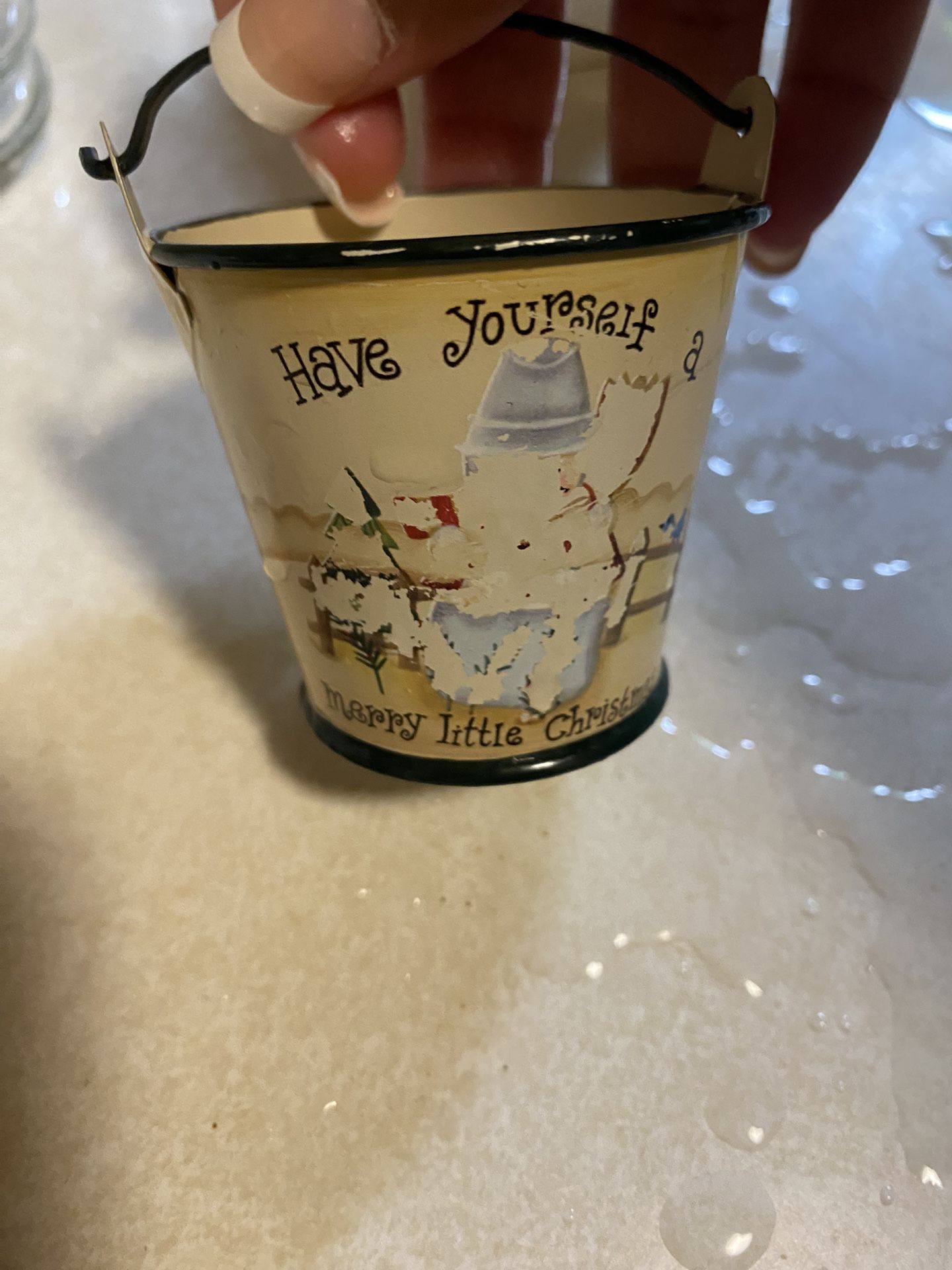 Little Christmas bucket or Ornament