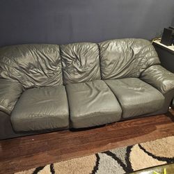 Charcol Grey Leather Couch