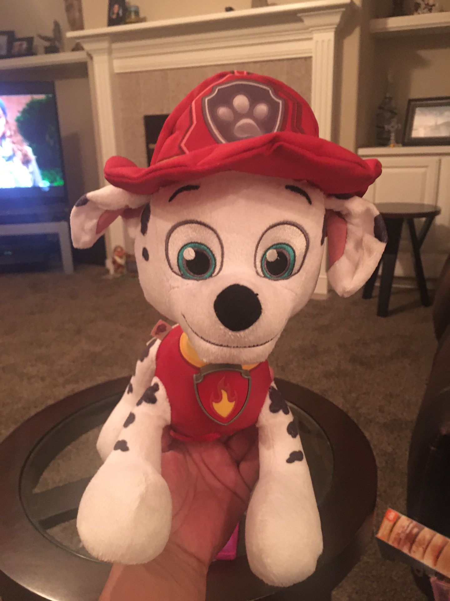 PAW PATROL TALKING 13 INCH SOFT TOY! PRESS HIS BADGE TO HESR HIM TALK!! Clean! Price is firm