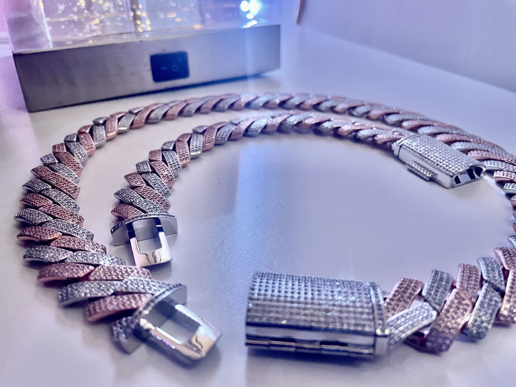 Full Icedout Miami Cuban Link Chain And Bracelet Set