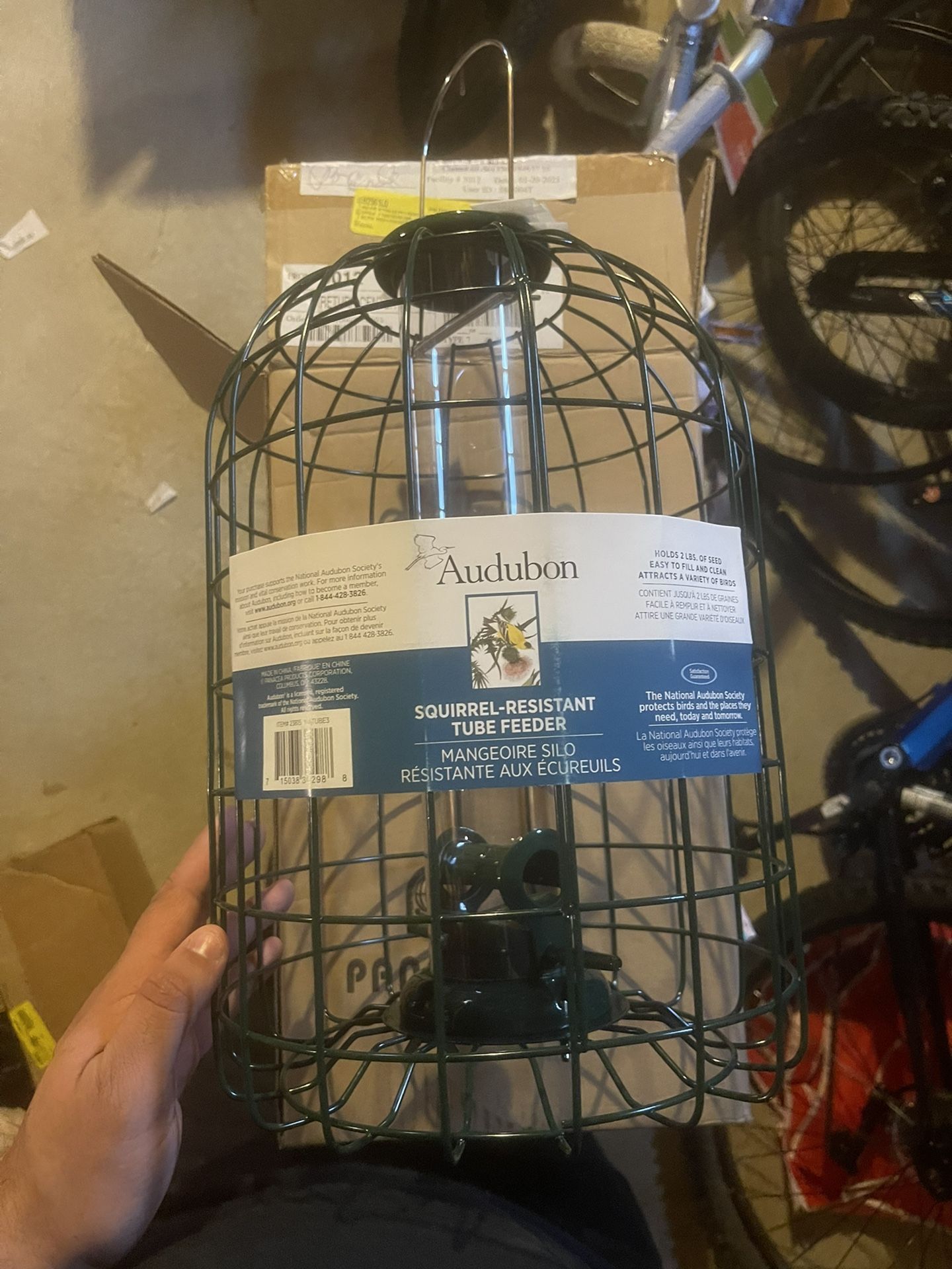 Audubon Wild Bird 1.25 lb. Plastic/Wire Caged Tube Bird Feeder 4 ports