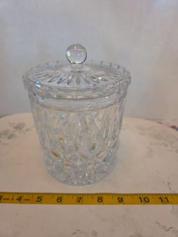 Clear Cut Crystal Glass Jar with Lid