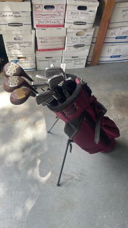 Beginner golf clubs with grasshopper carry bag