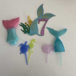 Mermaid Bday Cake Decor 