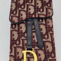 CHRISTIAN DIOR VERTICAL SADDLE POUCH / PHONE BAG