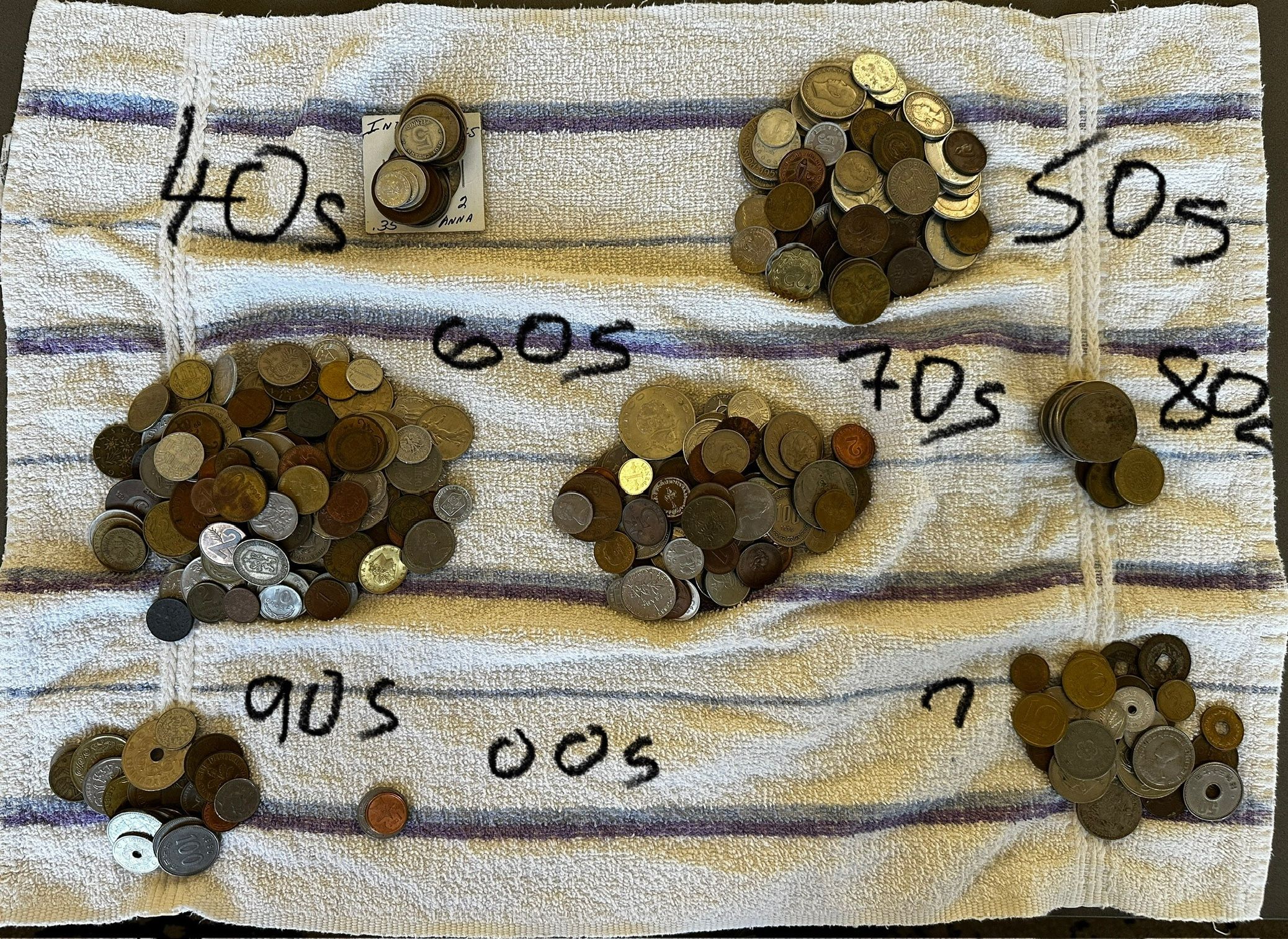 3 1/2 Lbs Of Old Foreign Coins