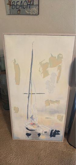 Abstract Sailboat Canvas Wall Art