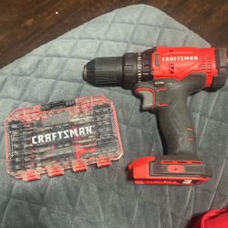 Craftsman Drill And Drill Bits ( No Battery Tool Only)