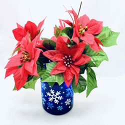 Red Poinsettia Christmas Flower Arrangement