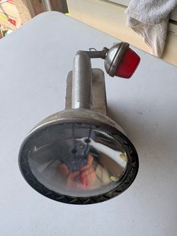 Vintage Chrome Bicycle Headlight with Red Taillight