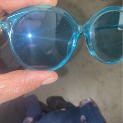 Gucci GG0257S 003 Blue Round Blue 