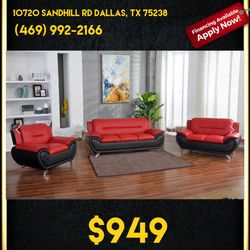 Living Room Sofa Set 3pc - Delivery And Financing Available 