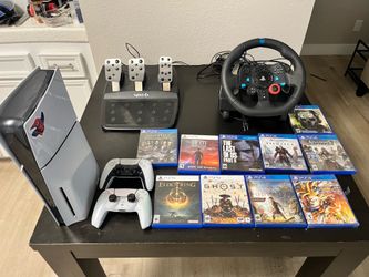 🎮 PS5 Disc Edition Bundle – 2TB SSD + 2 Controllers + Logitech G29 + 10 Games – $850 OBO